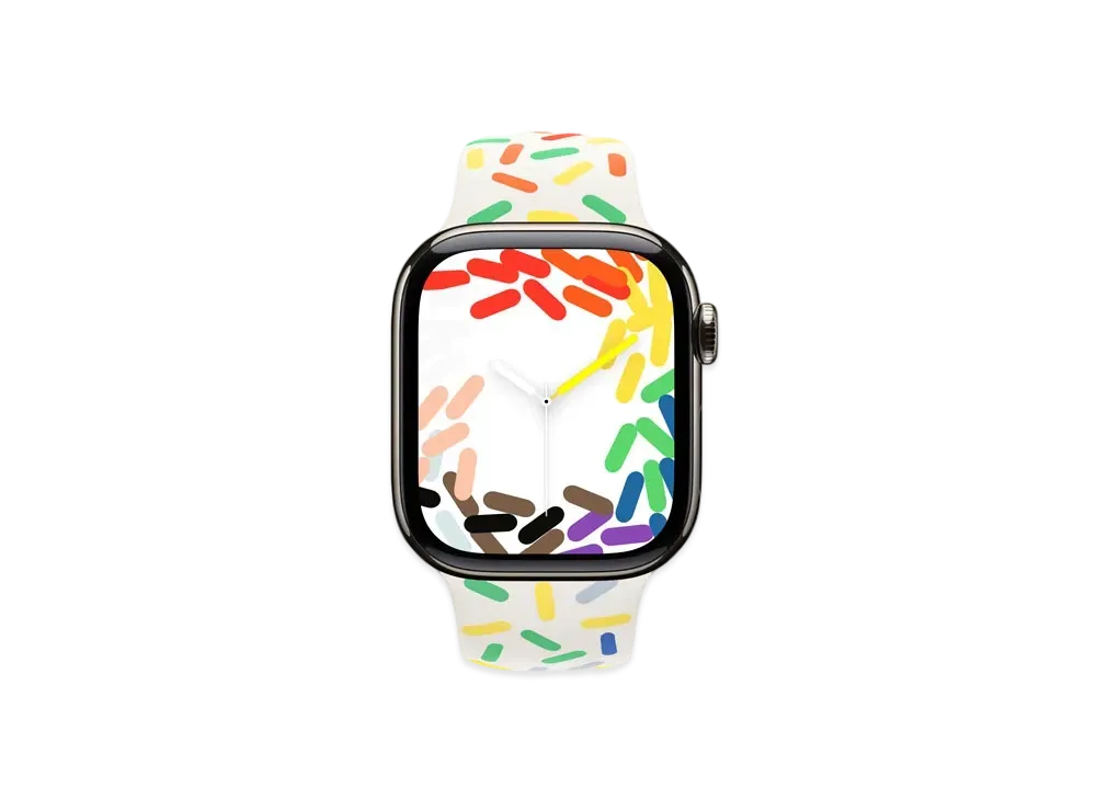 Apple Watch Series 10 GPS + Cellular Model Natural Titaniumcase Rubber Sportsband "Pride Edition"
