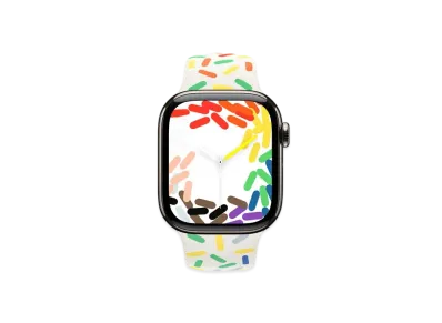 Apple Watch Series 10 GPS + Cellular Model Natural Titaniumcase Rubber Sportsband "Pride Edition"