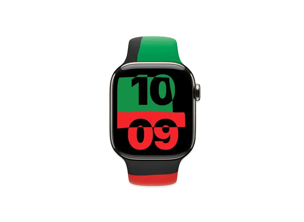 Apple Watch Series 10 GPS + Cellular Model Natural Titaniumcase Rubber Sportsband "Black Unity"