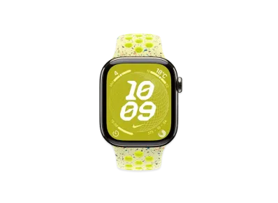 Apple Watch Series 10 GPS + Cellular Model Natural Titaniumcase Rubber Nike Sportsband "Bolt Splash"