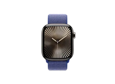 Apple Watch Series 10 GPS + Cellular Model Natural Titaniumcase Textile Sports Loop "Ultramarine"