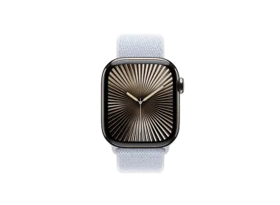Apple Watch Series 10 GPS + Cellular Model Natural Titaniumcase Textile Sports Loop "Blue Cloud"