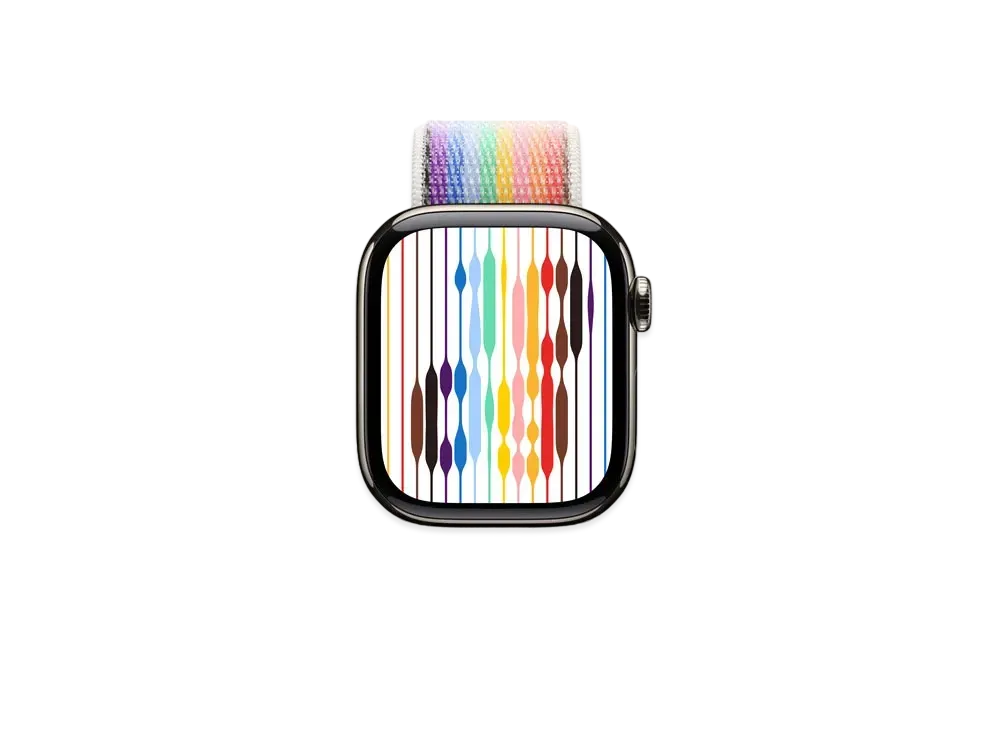 Apple Watch Series 10 GPS + Cellular Model Natural Titaniumcase Textile Sports Loop "Pride Edition"