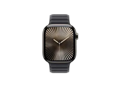 Apple Watch Series 10 GPS + Cellular Model Natural Titaniumcase Textile Magnetic Link "Black"