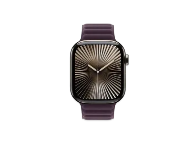 Apple Watch Series 10 GPS + Cellular Model Natural Titaniumcase Textile Magnetic Link "Blackberry"