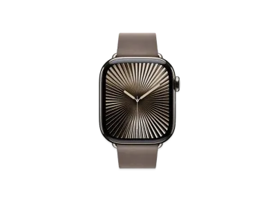 Apple Watch Series 10 GPS + Cellular Model Natural Titaniumcase Textile Modern Buckle "Dark Taupe"