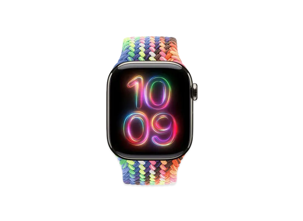 Apple Watch Series 10 GPS + Cellular Model 42mm Natural Titaniumcase Textile Braided Solo Loop "Pride Edition"
