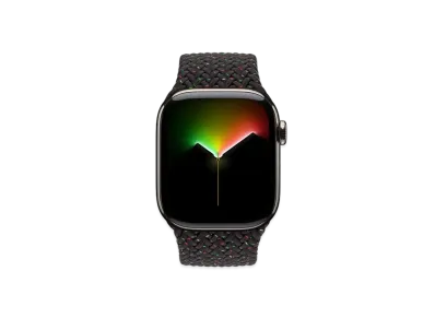 Apple Watch Series 10 GPS + Cellular Model Natural Titaniumcase Textile Braided Solo Loop "Black Unity"