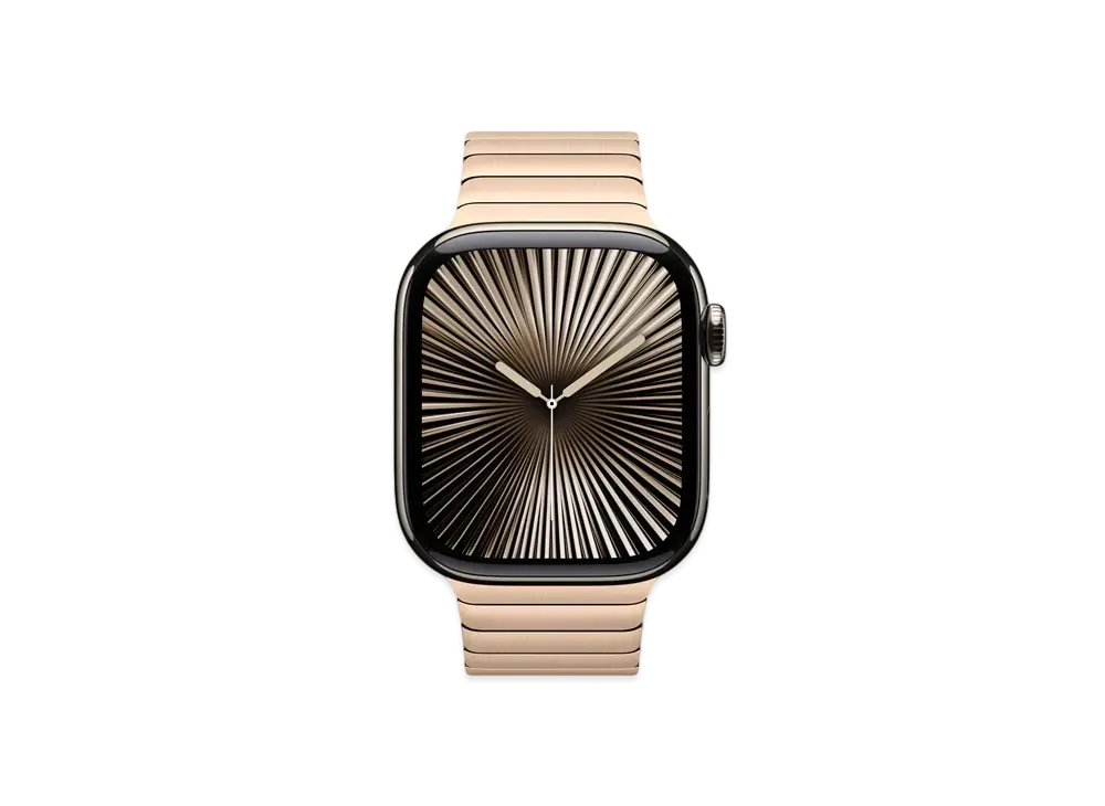 Apple Watch Series 10 GPS + Cellular Model Natural Titaniumcase Stainless Steel Link Bracelet "Gold"