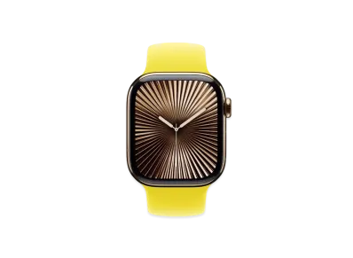 Apple Watch Series 10 GPS + Cellular Model Gold Titaniumcase Rubber Solo Loop "Star Fruit"
