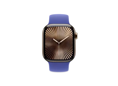 Apple Watch Series 10 GPS + Cellular Model Gold Titaniumcase Rubber Solo Loop "Ultramarine"