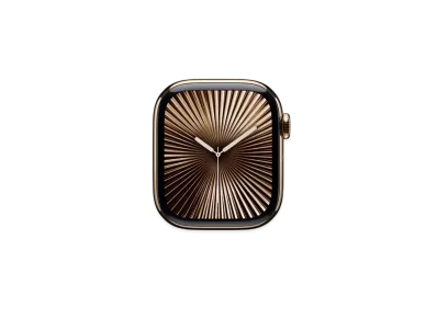Apple Watch Series 10 GPS + Cellular Model Gold Titaniumcase Rubber Solo Loop "Light Brush"
