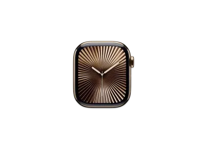 Apple Watch Series 10 GPS + Cellular Model Gold Titaniumcase Rubber Sportsband "Star Light"