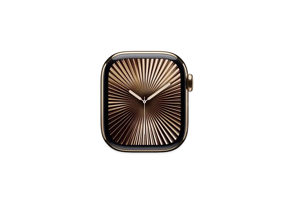 Apple Watch Series 10 GPS + Cellular Model Gold Titaniumcase Rubber Sportsband "Light Brush"
