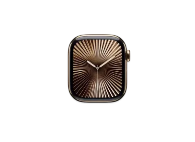 Apple Watch Series 10 GPS + Cellular Model Gold Titaniumcase Rubber Sportsband "Light Brush"
