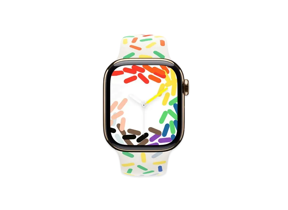 Apple Watch Series 10 GPS + Cellular Model Gold Titaniumcase Rubber Sportsband "Pride Edition"