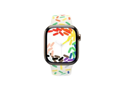 Apple Watch Series 10 GPS + Cellular Model Gold Titaniumcase Rubber Sportsband "Pride Edition"