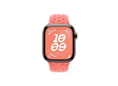 Apple Watch Series 10 GPS + Cellular Model Gold Titaniumcase Rubber Nike Sportsband "Magic Ember"