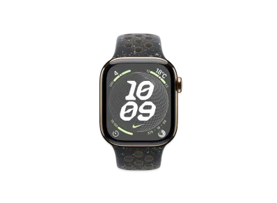 Apple Watch Series 10 GPS + Cellular Model Gold Titaniumcase Rubber Nike Sportsband "Midnight Sky"