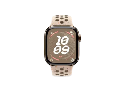 Apple Watch Series 10 GPS + Cellular Model Gold Titaniumcase Rubber Nike Sportsband "Desert Stone"