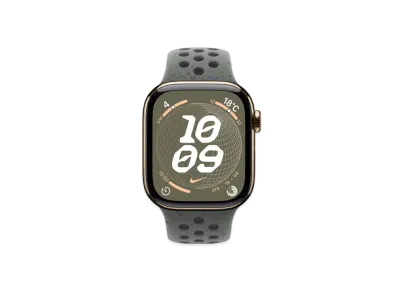 Apple Watch Series 10 GPS + Cellular Model Gold Titaniumcase Rubber Nike Sportsband "Cargo Khaki"