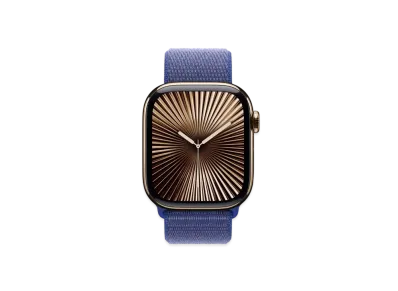 Apple Watch Series 10 GPS + Cellular Model Gold Titaniumcase Textile Sports Loop "Ultramarine"
