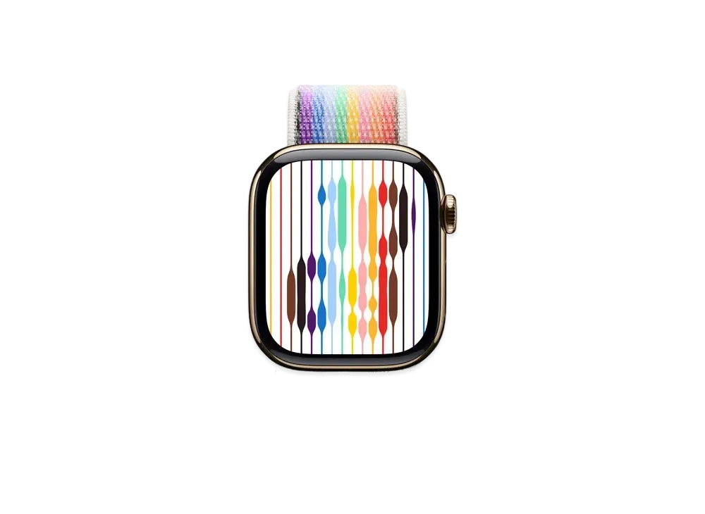 Apple Watch Series 10 GPS + Cellular Model Gold Titaniumcase Textile Sports Loop "Pride Edition"