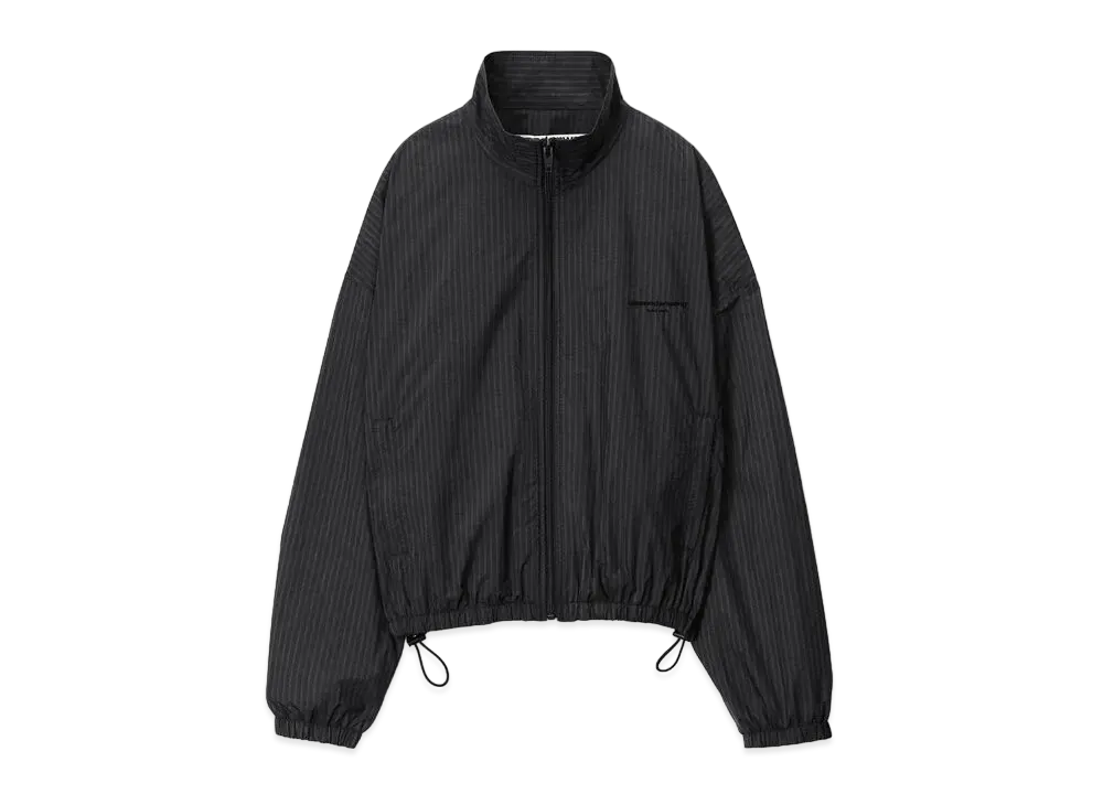 Alexander Wang Nylon Stripe Coach Track Jacket "Black"