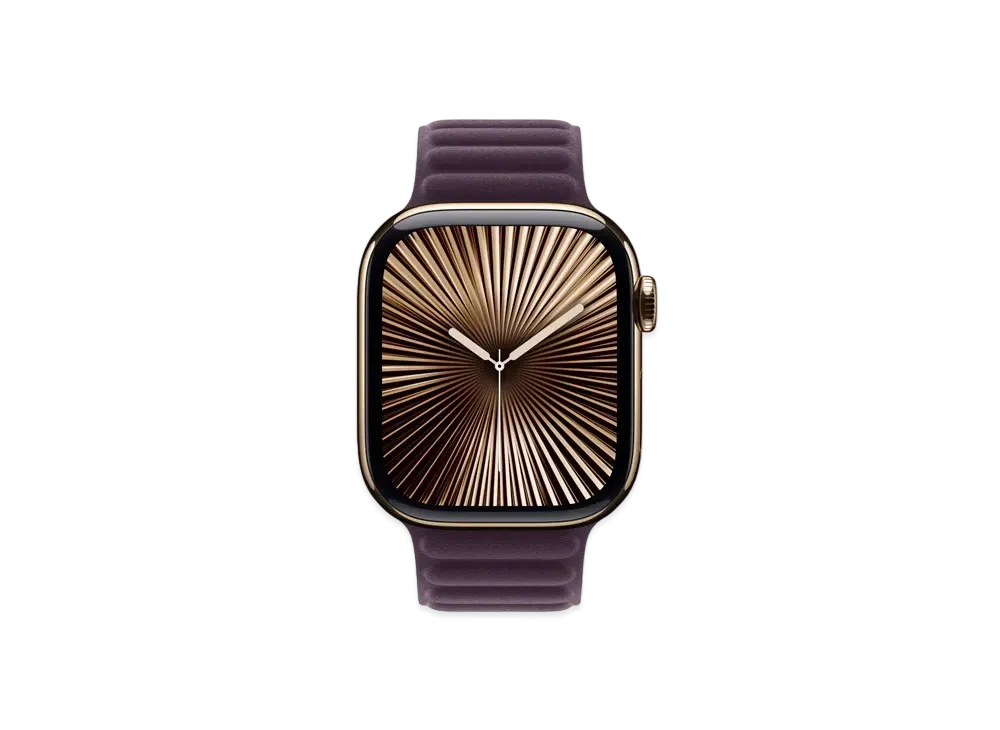 Apple Watch Series 10 GPS + Cellular Model Gold Titaniumcase Textile Magnetic Link "Blackberry"
