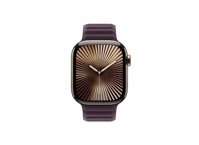 Apple Watch Series 10 GPS + Cellular Model Gold Titaniumcase Textile Magnetic Link "Blackberry"