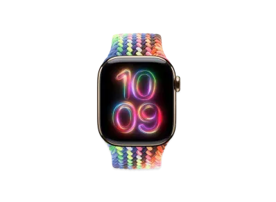Apple Watch Series 10 GPS + Cellular Model Gold Titaniumcase Textile Braided Solo Loop "Pride Edition"