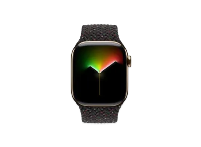 Apple Watch Series 10 GPS + Cellular Model Gold Titaniumcase Textile Braided Solo Loop "Black Unity"