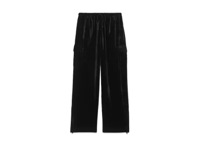 Alexander Wang Plush Velvet Cargo Track Pants "Black"