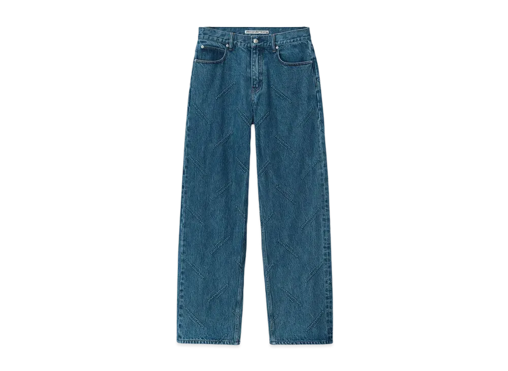 Alexander Wang Emboss Logo Super Ez Low Rise Jeans "Indigo"