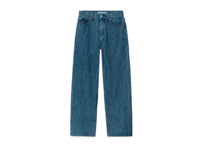 Alexander Wang Emboss Logo Super Ez Low Rise Jeans "Indigo"