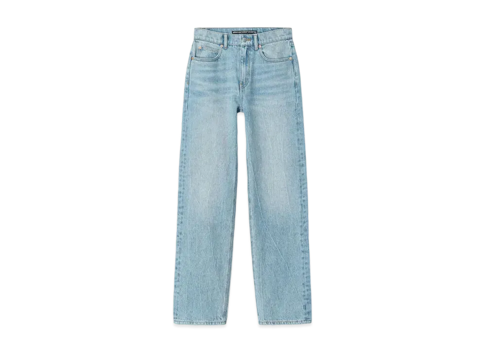 Alexander Wang Denim Ez Mid-Rise Straight Leg Jeans "Light Indigo"