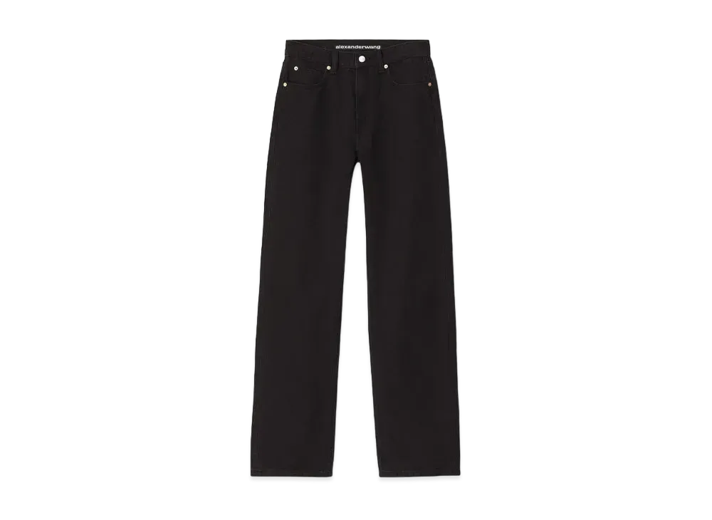 Alexander Wang Denim Ez Mid-Rise Straight Leg Jeans "Black"