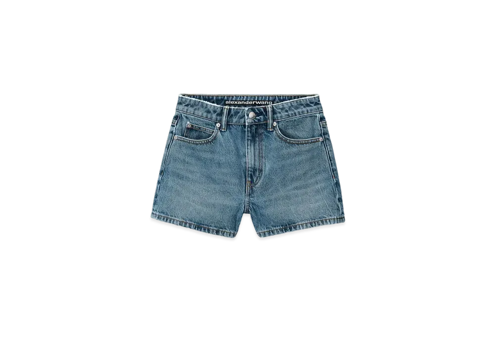 Alexander Wang Denim Shorty High Rise Shorts "Medium Indigo"