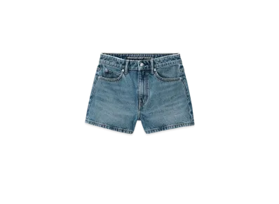 Alexander Wang Denim Shorty High Rise Shorts "Medium Indigo"