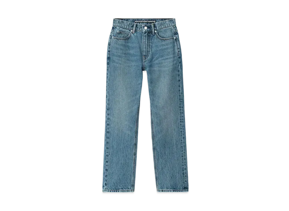 Alexander Wang Denim Og High Rise Stovepipe Jeans "Medium Indigo"