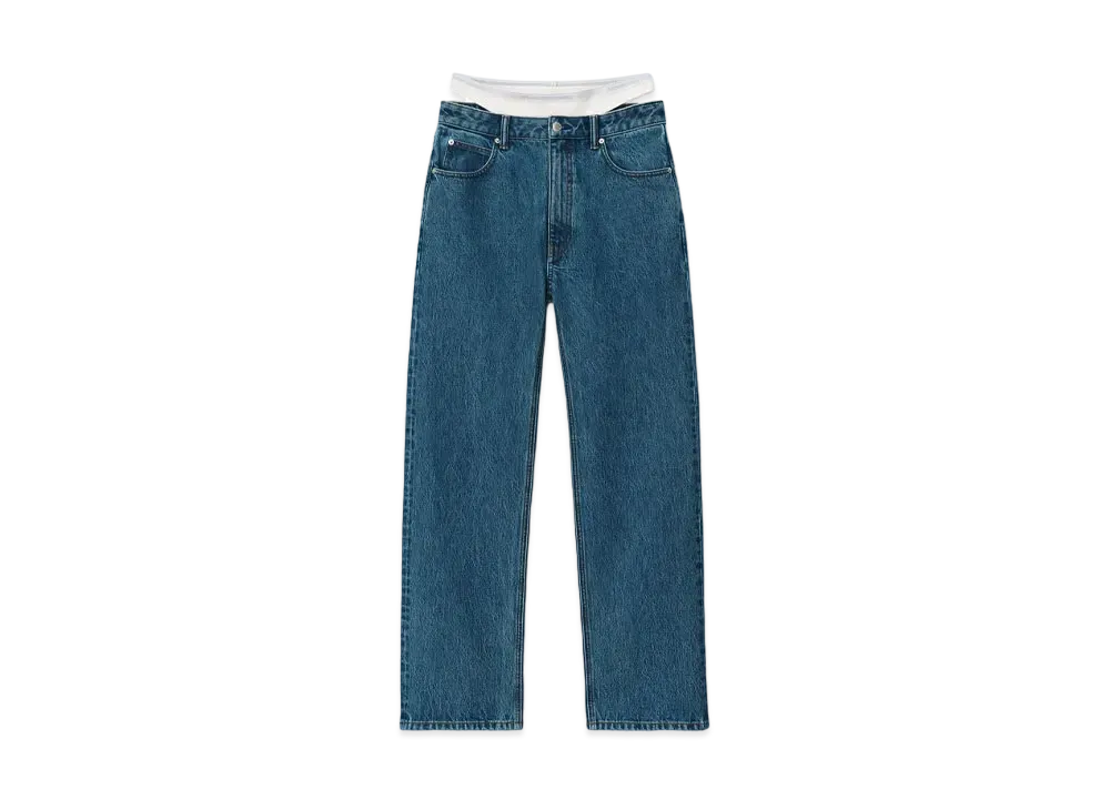 Alexander Wang Denim Layered Loose Jeans "Deep Blue"