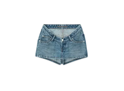 Alexander Wang Denim Dip-Front Skort "Medium Indigo"