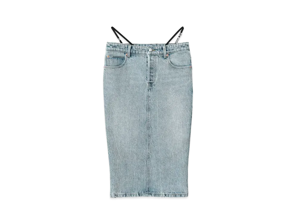 Alexander Wang Denim Diamante Thong Midiskirt "Indigo"