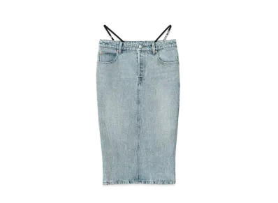 Alexander Wang Denim Diamante Thong Midiskirt "Indigo"