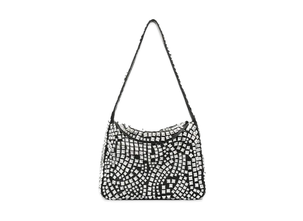 Alexander Wang Spike Stud Leather Medium Hobo Bag "Black"
