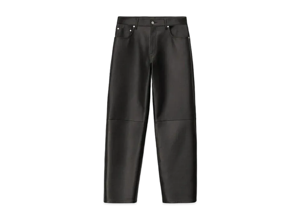 Alexander Wang Plunge Leather Baggy Jeans "Black"