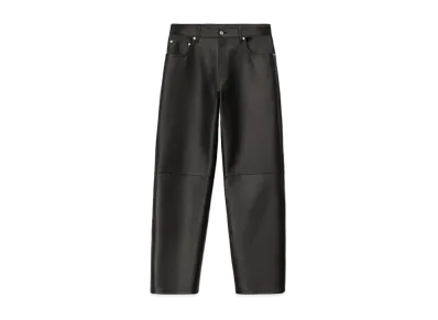 Alexander Wang Plunge Leather Baggy Jeans "Black"