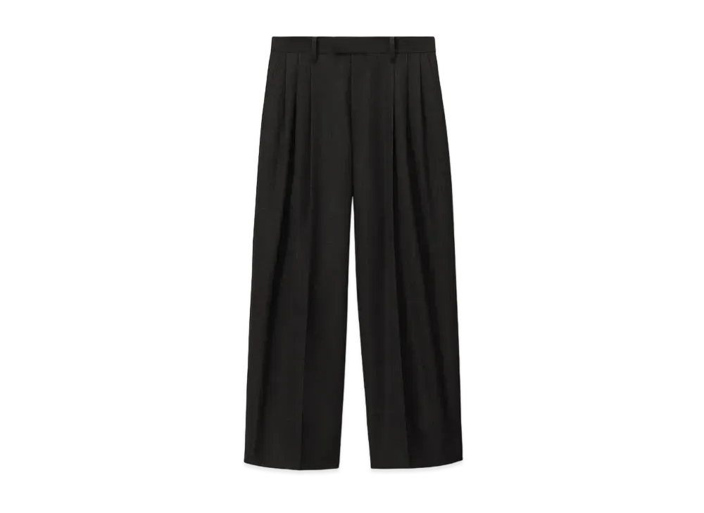 Alexander Wang Wool-Blend Three-Pleat Tailored Pants "Black"