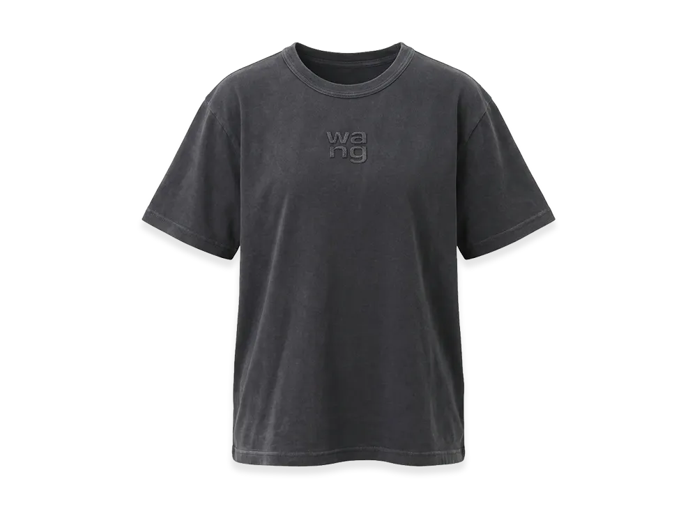 Alexander Wang Women's Crystal Hotfix Logo T-Shirt "Washedblack"