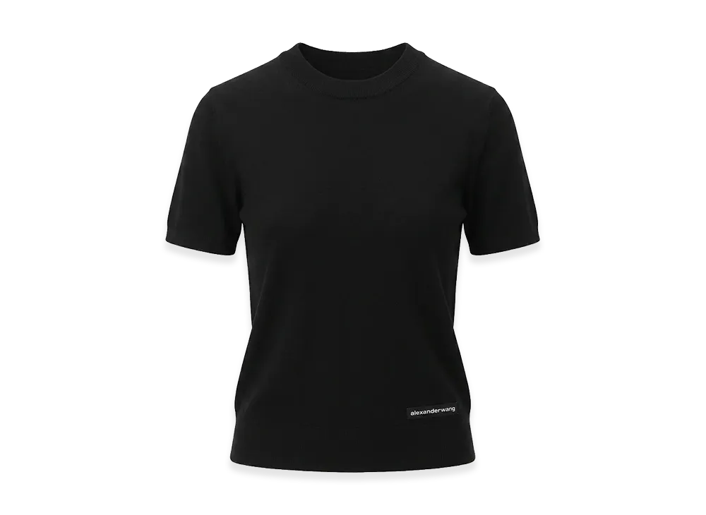 Alexander Wang Women's Short Sleeve Sweater "Black"